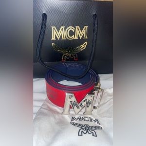 Mcm belt red and black , reversible